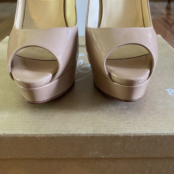 Christian Louboutin Lady Peep 150 Patent Calf Heels - Picture 6 of 9